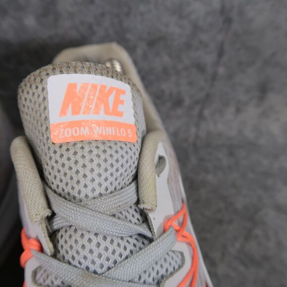 Nike Shoes Womens 9 Athletic Trainer Zoom Winflo 5 Running Comfort Grey Orange - Picture 4 of 14